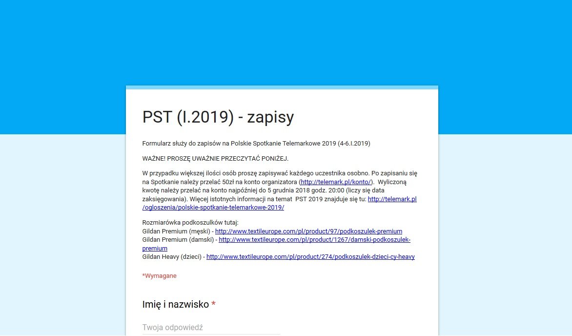 PST2019 formularz